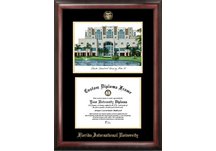 Florida International University Gold embossed frame with limited edition lithograph