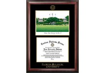 Florida Atlantic University Gold embossed frame with limited edition lithograph