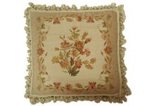 Vintage Floral Needlepoint Pillow