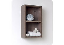 Fresca Gray Oak Bathroom Linen Side Cabinet w/ 2 Open Storage Areas
