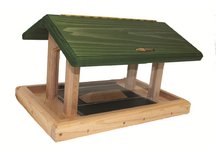 6 Qt. 4-Sided Hopper Bird Feeder with Green Roof