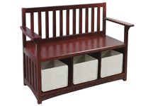 Classic Espresso Storage Bench with Bins