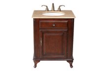 Lucy Single Sink Vanity with Travertine Marble Top