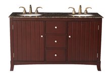 Alexis Double Sink Vanity with Baltic Brown Granite Top