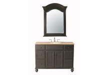Alvina Single Sink Vanity with Travertine Marble Top and Mirror