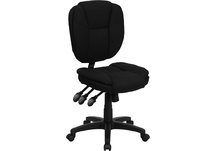 Mid-Back Black Fabric Multi-Functional Ergonomic Task Chair