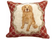 Golden Retriever Needlepoint Pillow
