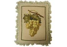 green grapes needlepoint pillow