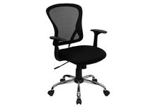 Mid-Back Black Mesh Office Chair with Chrome Finished Base