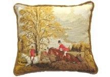 fox hunt equestrian pillow