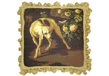 Hunting Hound Needlepoint Pillow