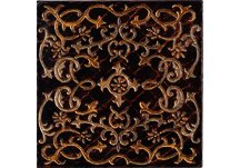Hand-Carved Gold Scroll Tile