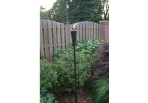 Textured black die cast aluminum patio torch