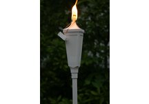 Crater White die cast aluminum patio torch