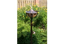 Maui nickel tiki torch with hardwood ground pole