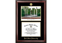 Ball State University Gold embossed frame with limited edition lithograph