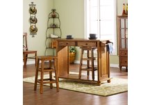 3pc Breakfast Set - Rich Brown Oak