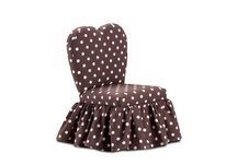 Brown and White Polka Dot Sweetheart Chair