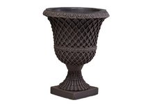 Large Rusted Iron Lattice Urn