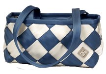 Maggie Bags Light Blue/White Small Seatbelt Tote