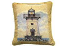 Lighthouse Needlepoint Pillow