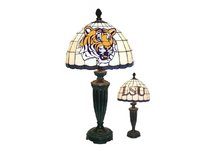 Louisiana State University Tigers White Tiffany Desk Lamp