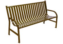 Oakley Slatted Steel Park Bench