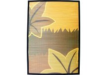 Falling leaves bamboo area rug 4' x 6'