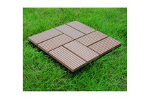 Eight piece bamboo composite deck tiles