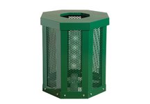 trash receptacle, bike rack, bike, rack,commercial dumpster, park dumpster, campground dumpster, par