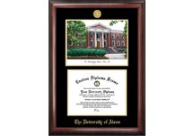 University of Akron Gold embossed frame with limited edition lithograph