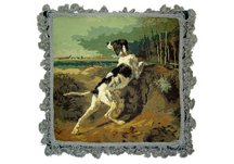 Pointer Needlepoint Pillow