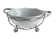 Ceramic Serving Bowl on Metal Tie-up Stand