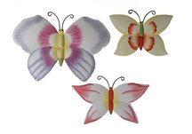 S/3 Hand painted Wall Butterflies