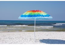 Rainbow Raffia Beach Umbrella