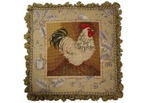Barnyard Rooster Needlepoint Pillow