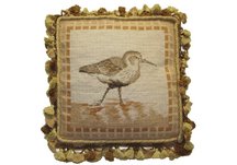 Ruddy Turnstone Shorebird Needlepoint Pillow