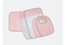 Ruffled Throne Burp Cloth, Bib, Changing Pad Set