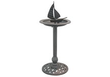 Copper Rust Sailboat Sundial/Birdbath