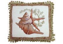 Sea Shells Needlepoint Pillow