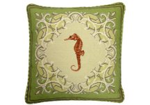 Seahorse Needlepoint Pillow