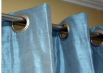 Custom Silk Grommet Drapes
