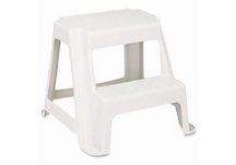 mops, brooms, brushes, step stool, cleaning supplies