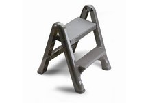 mops, brooms, brushes, cleaning supplies, step ladder, step stool