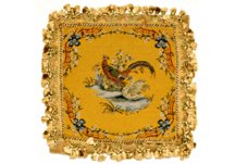 Swan and Pheasant Needlepoint Pillow