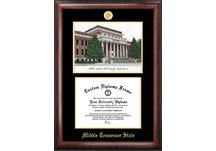 Middle Tennessee State University Gold embossed frame with limited edition lithograph