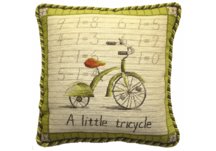 Vintage Tricycle Needlepoint Pillow