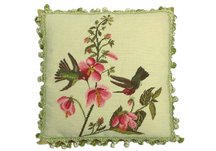 Two Hummingbirds Needlepoint Pillow