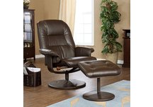 Recliner and Ottoman - Cafe Brown Comfortlast Fabric