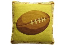 Vintage Football Needlepoint Pillow
